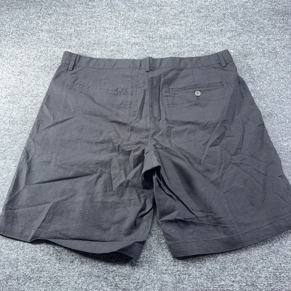 Banana Republic Mens Black Linen Blend Shorts 36 859119-02-1 Flat Front Casual